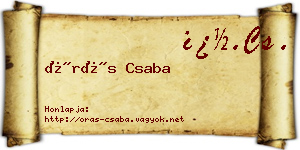 Órás Csaba névjegykártya